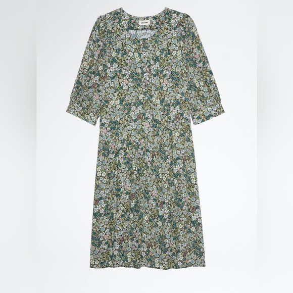 ZADIG & VOLTAIRE Risla Dress Medium Risla Liberty-floral Crinkle Dress In Gelb - Picture 4 of 11